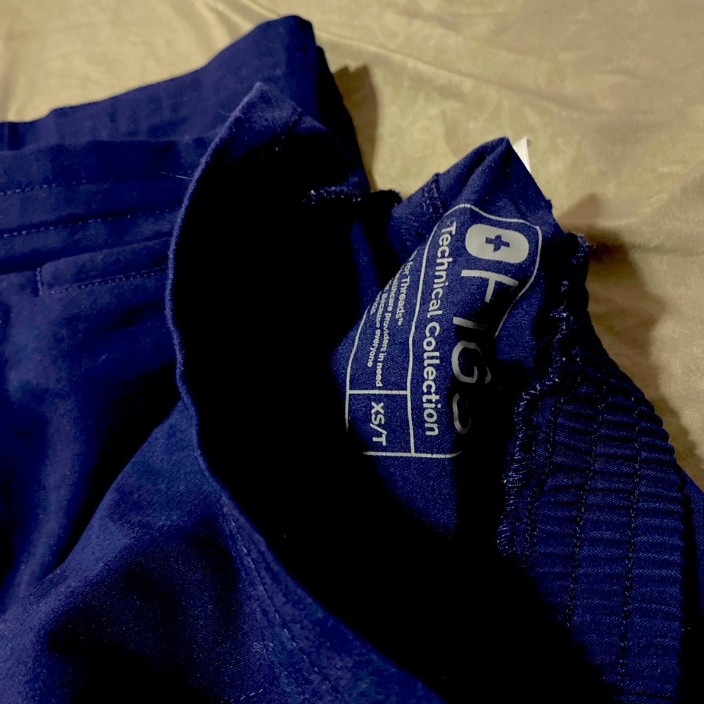 Navy blue FIGs straight pant (not wide, not skinny)